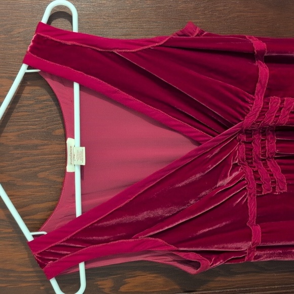 Sundance Velvet Red Tank V Neck Dress Size 8 Petite - Picture 3 of 7